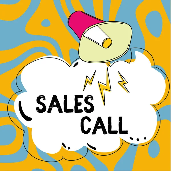 Inspiratie Met Uithangbord Sales Call Business Concept Een Telefoontje Gepleegd — Stockfoto