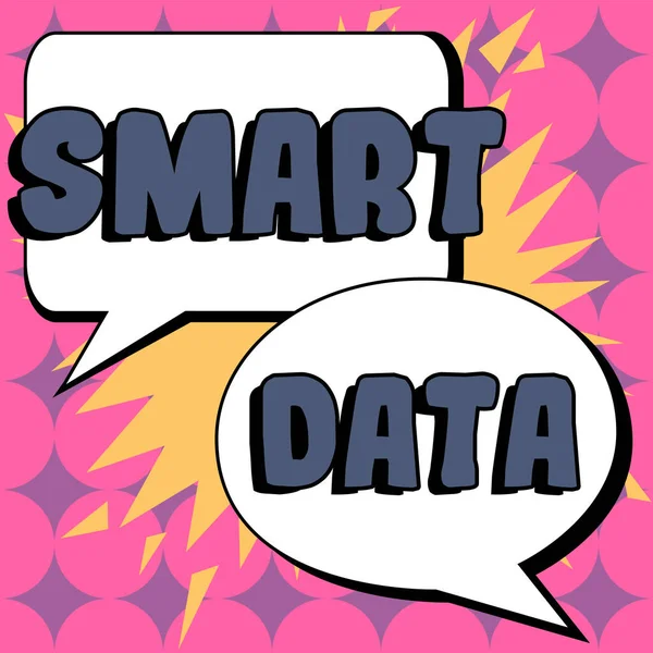 Texto Que Muestra Inspiración Smart Data Idea Negocio Información Digital —  Fotos de Stock