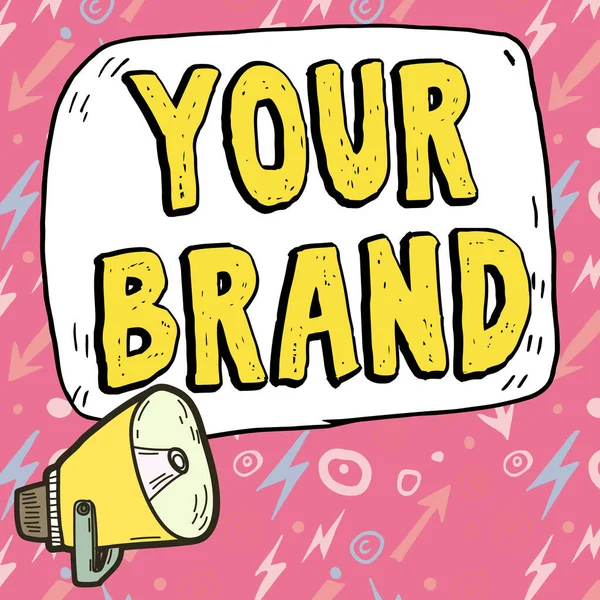 Szöveg Megjelenítése Your Brand Internet Concept Bármilyen Név Amely Hatással — Stock Fotó