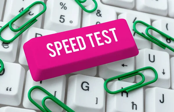 Writing displaying text Speed Test, Conceptual photo psychological test for the maximum speed of performing a task