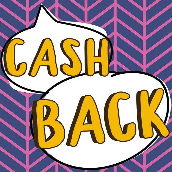 Schild Mit Cash Back Konzept Bedeutet Anreiz Bot Käufern Bestimmtes — Stockfoto