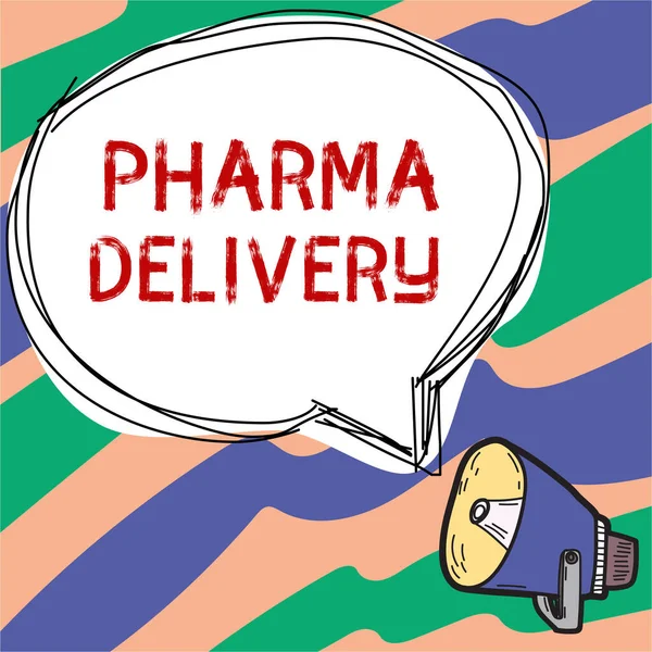 Fogalmi Megjelenítés Pharma Delivery Fogalmi Fotó Szerzés Receptek Postán Közvetlenül — Stock Fotó