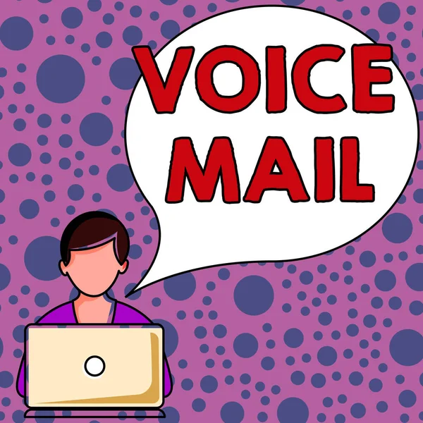 내용을 저장하는 사무용 시스템인 보이스 Voice Mail Business Showcase Electronic — 스톡 사진
