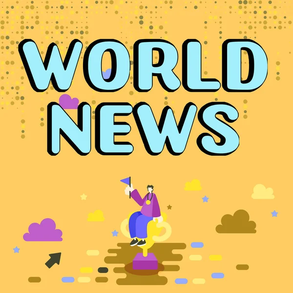Zarejestruj Wyświetlanie World News Koncepcja Biznesowa Globalne Godne Uwagi Informacje — Zdjęcie stockowe