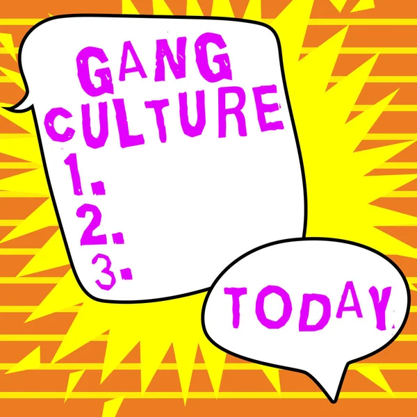 Título Conceptual Gang Culture Business Approach Particular Organización Delincuentes Grupo — Foto de Stock