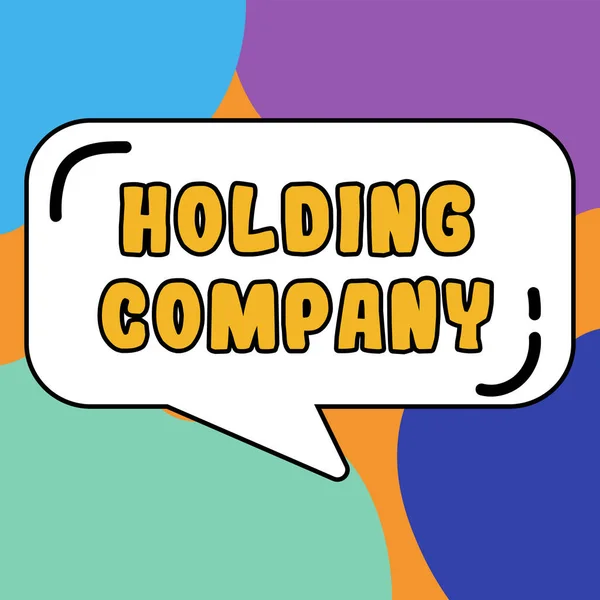 Κείμενο Σημάδι Που Δείχνει Holding Company Concept Σημαίνει Μετοχές Ακινήτων — Φωτογραφία Αρχείου