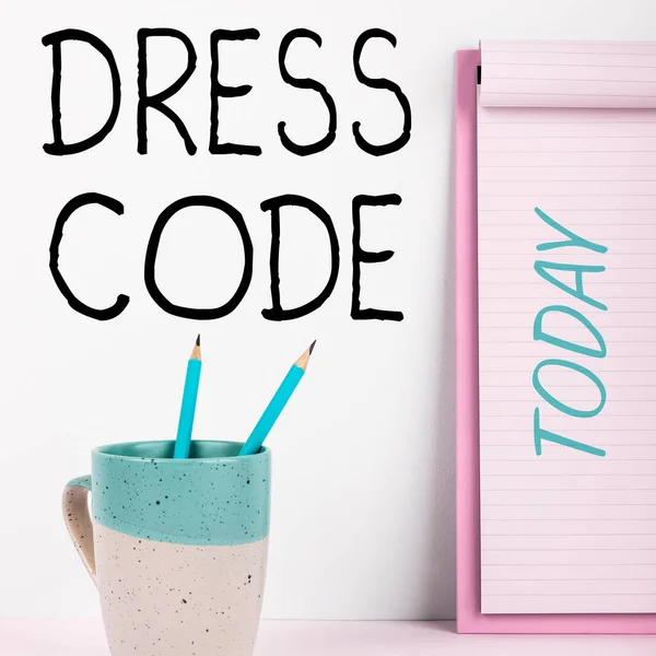 Exibição Conceitual Dress Code Palavra Para Uma Maneira Aceita Vestir — Fotografia de Stock