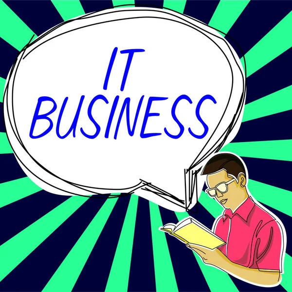 Textový Nápis Zobrazující Business Word Written Organization Uses Information Technology — Stock fotografie