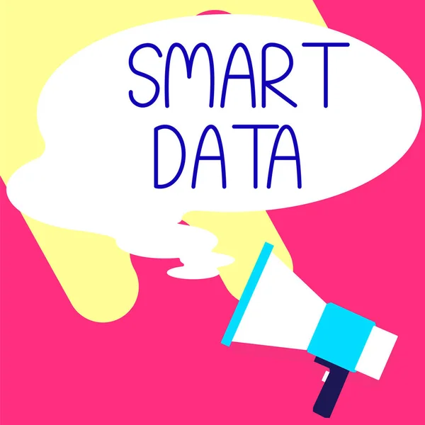 Smart Data Word Für Digitale Informationen Die Zur Weiteren Konsolidierung — Stockfoto