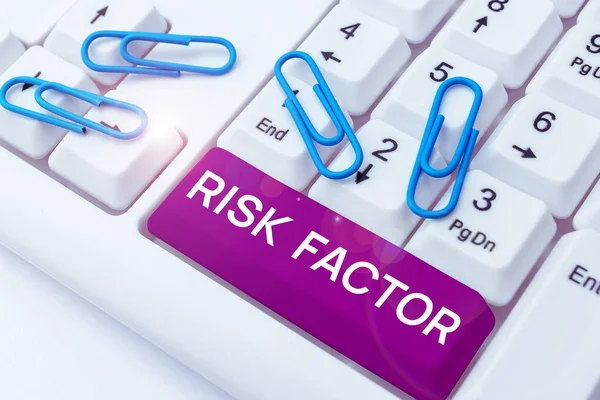 Writing displaying text Risk Factor, Word Written on Something that rises the chance of a person developing a disease