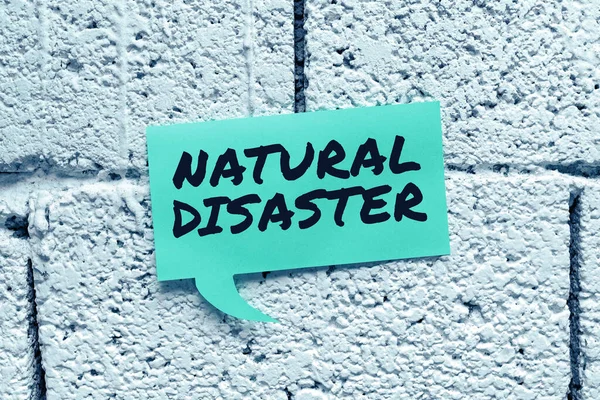 Escribir Mostrando Texto Desastres Naturales Concepto Negocio Que Ocurre Curso — Foto de Stock