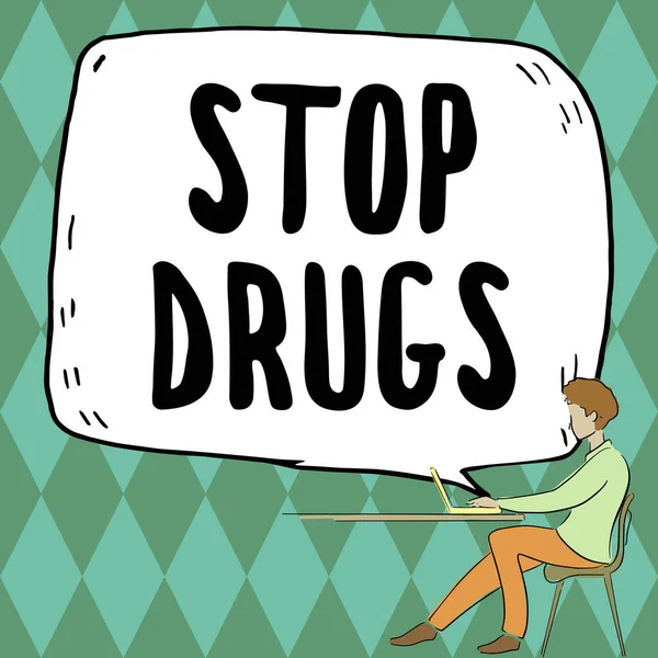 停止吸毒 结束对海洛因或可卡因等物质依赖的字眼 — 图库照片