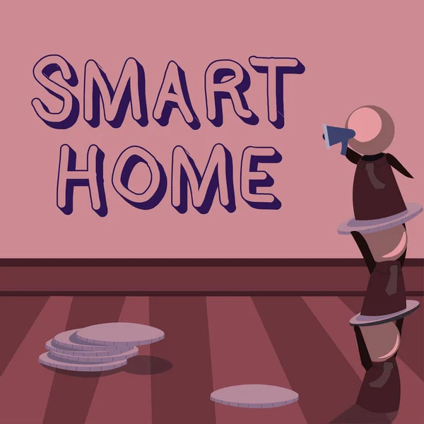 Hinweisschild Für Smart Home Geschäftsansatz Automatisierungssystem Steuerung Beleuchtung Klima Entertainment — Stockfoto
