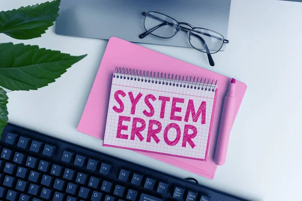 Legenda Texto Apresentando Erro Sistema Conceito Significando Falha Tecnológica Queda — Fotografia de Stock