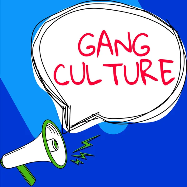 Text Bildtext Presenterar Gang Kultur Affärsidé Särskild Organisation Brottslingar Eller — Stockfoto