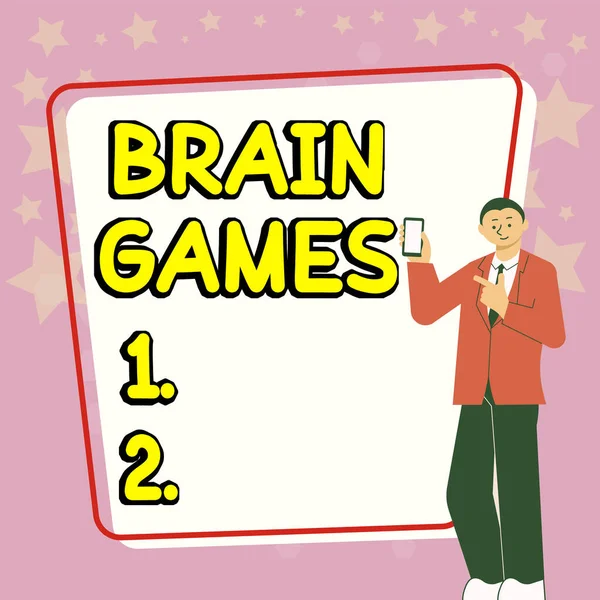 Jel Megjelenítése Brain Games Koncepció Jelentése Pszichológiai Taktika Manipulálni Vagy — Stock Fotó