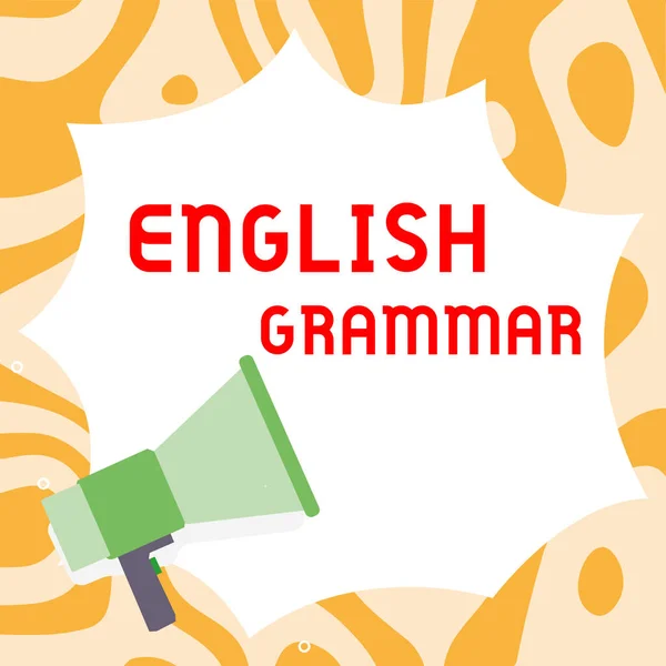 Text caption presenting English Grammar, Internet Concept courses cover all levels of speaking and writing in english