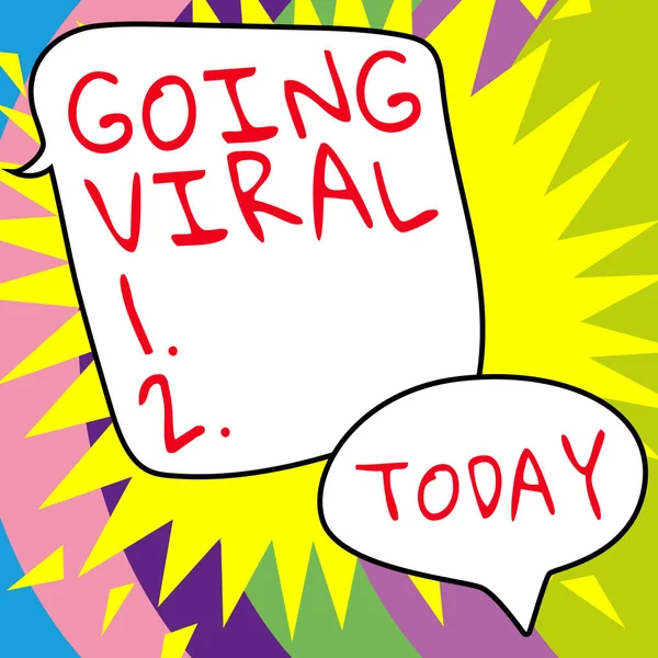 Text sign showing Going Viral, Internet Concept image video or link that spreads rapidly through population