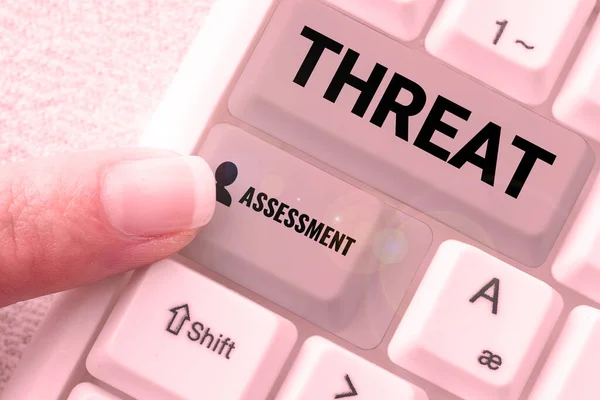 Hand writing sign Threat Assessment, Business overview determining the seriousness of a potential threat