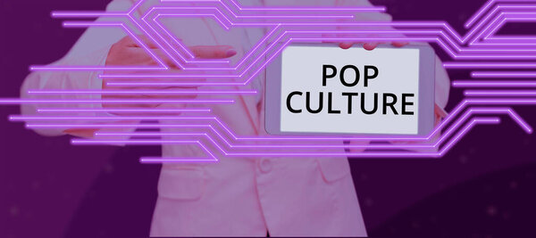 Написание отображения текста Поп-культура, интернет-концепция описывает образ жизни и вкусы большинства в основном молодых людей
