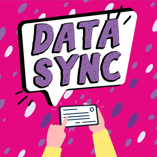Conceptuele Bijschrift Data Sync Conceptuele Fotogegevens Die Continu Wordt Gegenereerd — Stockfoto