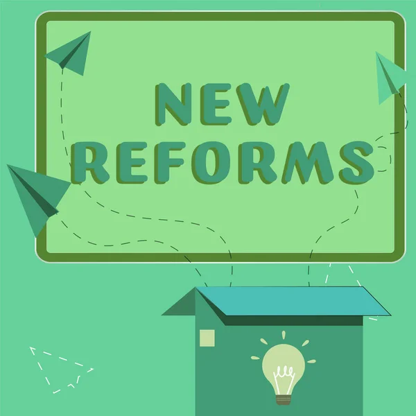 Konceptvisning Nya Reformer Affärsidé Att Ändra Eller Förbättra Genom Ändring — Stockfoto