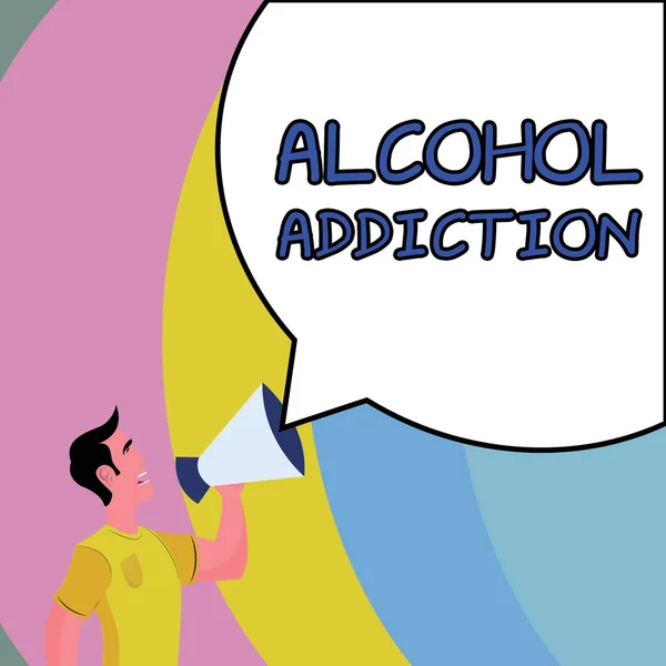 Handwriting Text Alcohol Addiction Word Written Characterized Frequent Excessive Consumption — Stock Photo, Image
