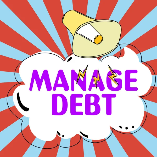 Inspiration Showing Sign Manage Debt Internet Concept Unofficial Agreement Unsecured — Stock Photo, Image