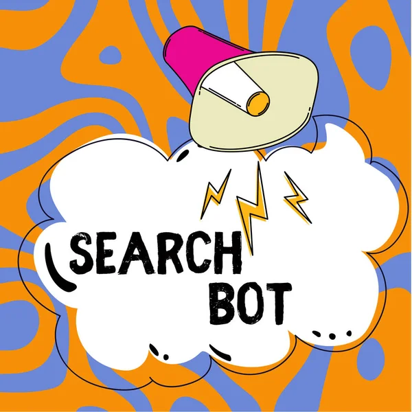 Εννοιολογική Λεζάντα Αναζήτηση Bot Εννοιολογική Φωτογραφία Ένα Πρόγραμμα Που Τρέχει — Φωτογραφία Αρχείου