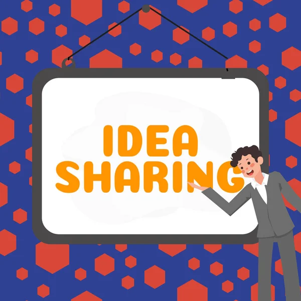 Γράφοντας Εμφάνιση Κειμένου Ιδέα Sharing Επιχειρηματική Προσέγγιση Startup Ξεκινήσει Προϊόν — Φωτογραφία Αρχείου