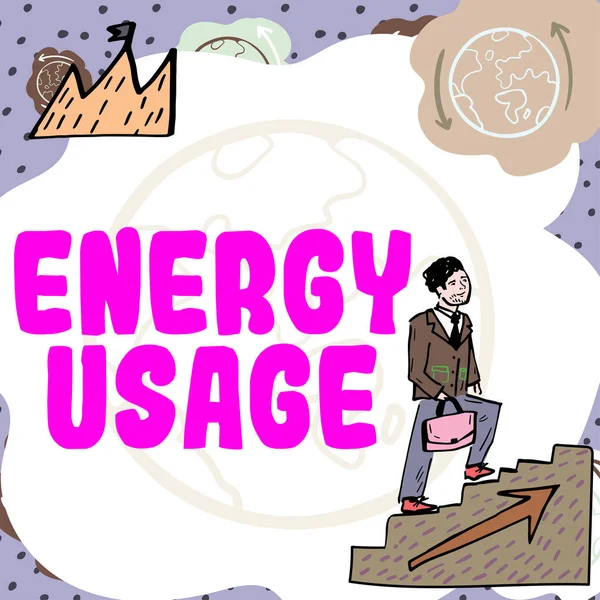 Inspiratie Met Teken Energiegebruik Business Idee Hoeveelheid Energie Verbruikt Gebruikt — Stockfoto
