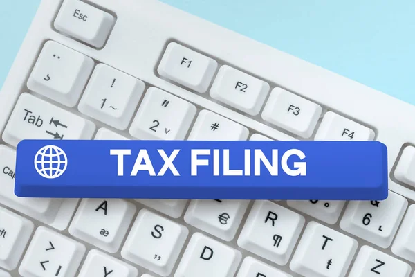 Handschrift Tekst Tax Filing Business Idee Het Indienen Van Documenten — Stockfoto