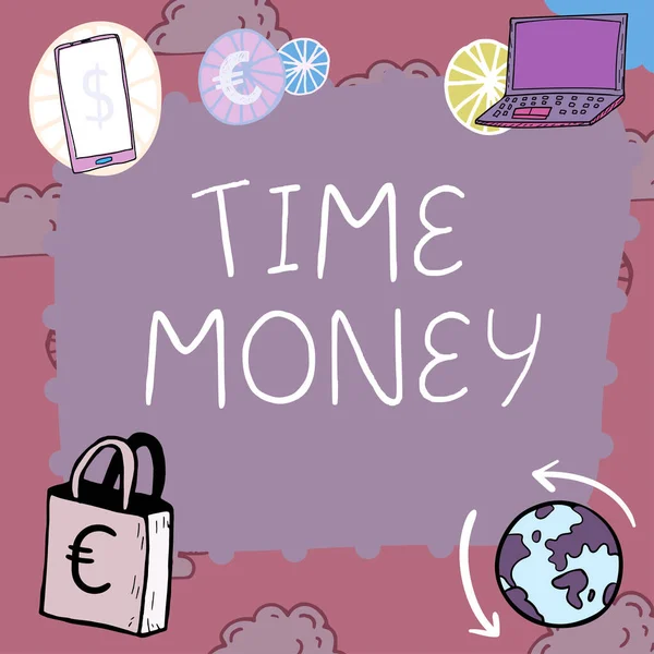 Tekst Met Inspiratie Time Money Internet Concept Fondsen Voorschot Voor — Stockfoto