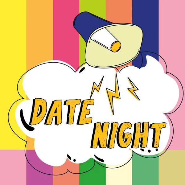 Tekstbord Met Date Night Internet Concept Een Tijd Waarin Een — Stockfoto