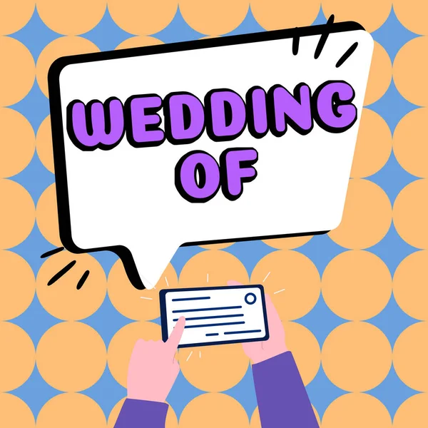 Teksten Weergeven Wedding Word Geschreven Het Aankondigen Van Die Man — Stockfoto
