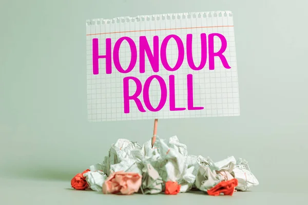 Tekst Pisma Honour Roll Koncepcja Oznaczająca Wielki Szacunek Dla Starszych — Zdjęcie stockowe