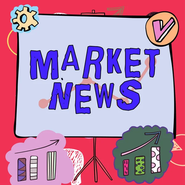 Texto Manuscrito Market News Concept Meaning Commercial Notice Trade Report — Fotografia de Stock