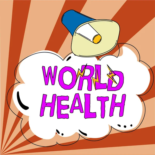Σήμα Κειμένου Που Δείχνει Την Παγκόσμια Υγεία Word World Day — Φωτογραφία Αρχείου
