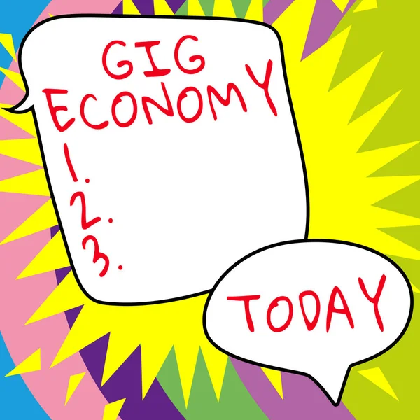 จอแสดงผลแนวค Gig เศรษฐก ความค ดทางธ จระบบตลาดเสร าแหน วคราวเป นเร องธรรมดา — ภาพถ่ายสต็อก