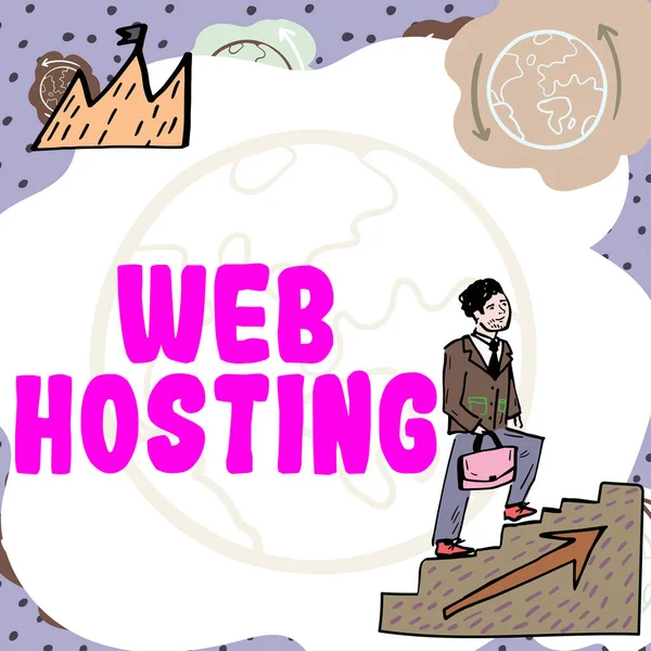 Εγγραφή Εμφάνισης Κειμένου Web Hosting Ιντερνετ Concept Δραστηριότητα Παροχής Αποθηκευτικού — Φωτογραφία Αρχείου