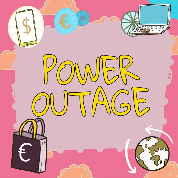 Didascalia Concettuale Power Outage Foto Concettuale Capacità Influenzare Coetanei Raggiungere — Foto Stock