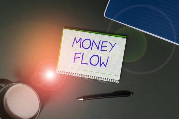 Tekst Pokazujący Inspirację Money Flow Internet Concept Increase Downin Amount — Zdjęcie stockowe