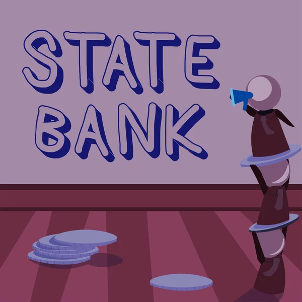 Εννοιολογική Απεικόνιση Κρατική Τράπεζα Έννοια Σημαίνει Γενικά Ένα Χρηματοπιστωτικό Ίδρυμα — Φωτογραφία Αρχείου