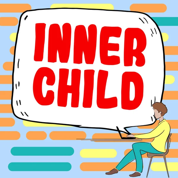 Tekstbildetekst Som Presenterer Inner Child Business Idea Childlike Thought Part – stockfoto