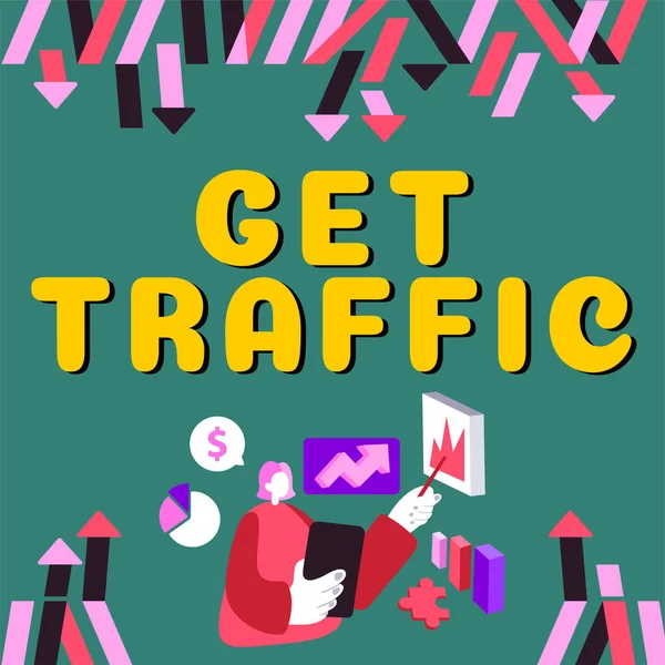 Εγγραφή Εμφάνισης Κειμένου Get Traffic Business Showcase Ποσό Των Δεδομένων — Φωτογραφία Αρχείου