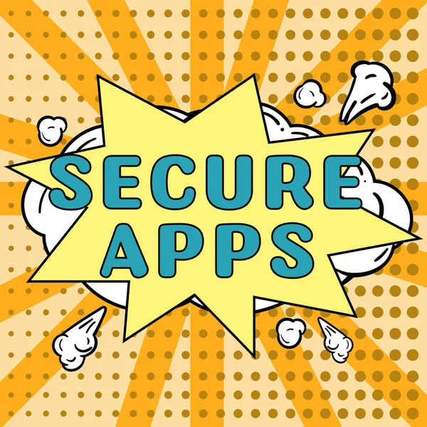 Secure Apps Concept Biztonságos Alkalmazások Concept Koncepció Azaz Készülék Adatai — Stock Fotó