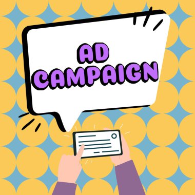 Reklam Kampanyası, özel ürün veya hizmetin İnternet üzerinden tanıtımını gösteren metin işareti