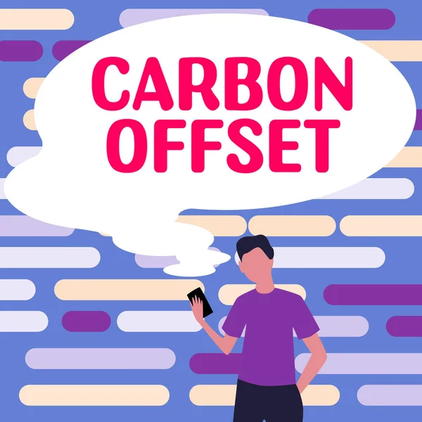 Texte Inspirant Carbon Offset Business Showcase Réduction Des Émissions Dioxyde — Photo