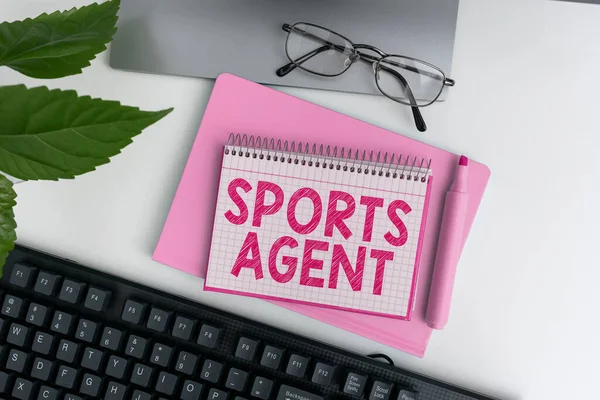 Texto Que Mostra Inspiração Sports Agent Internet Concept Person Administra — Fotografia de Stock