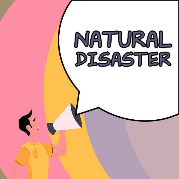 Texto Manuscrito Desastres Naturales Enfoque Empresarial Que Ocurre Curso Naturaleza —  Fotos de Stock